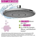 WENKO Regenduschkopf Watersaving 22,5 cm Chromfarben Bild 5