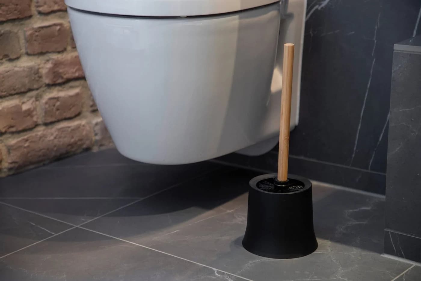 WENKO WC-Garnitur Basic Bambus Schwarz