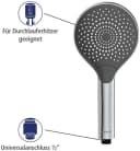 WENKO Handbrause Watersaving Wassersparender Duschkopf 3 Strahlarten Silber Bild 5