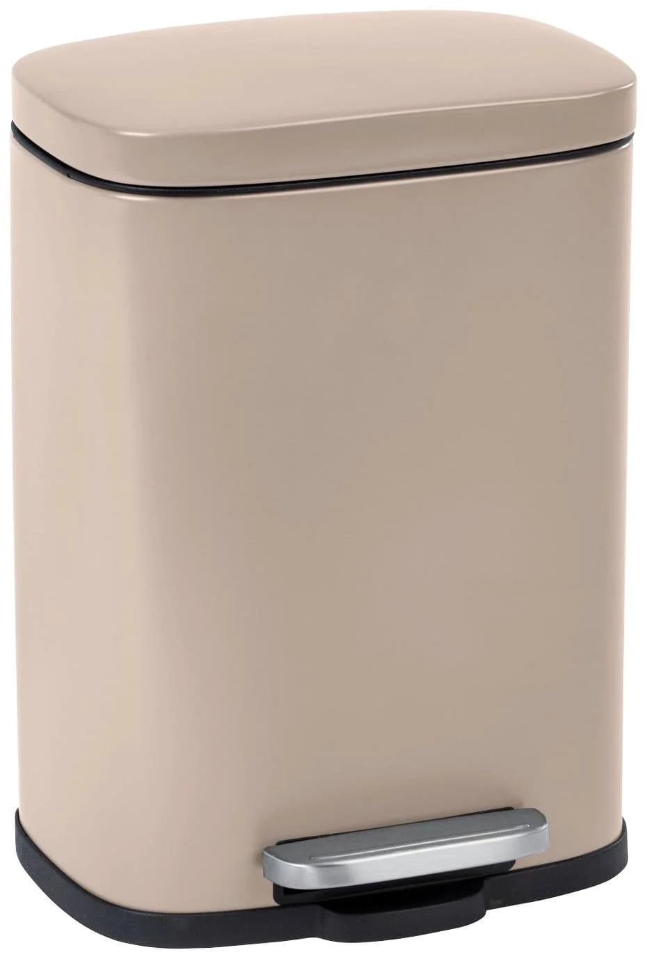 WENKO Kosmetikeimer Leno 5 Liter Stahl Taupe/Schwarz