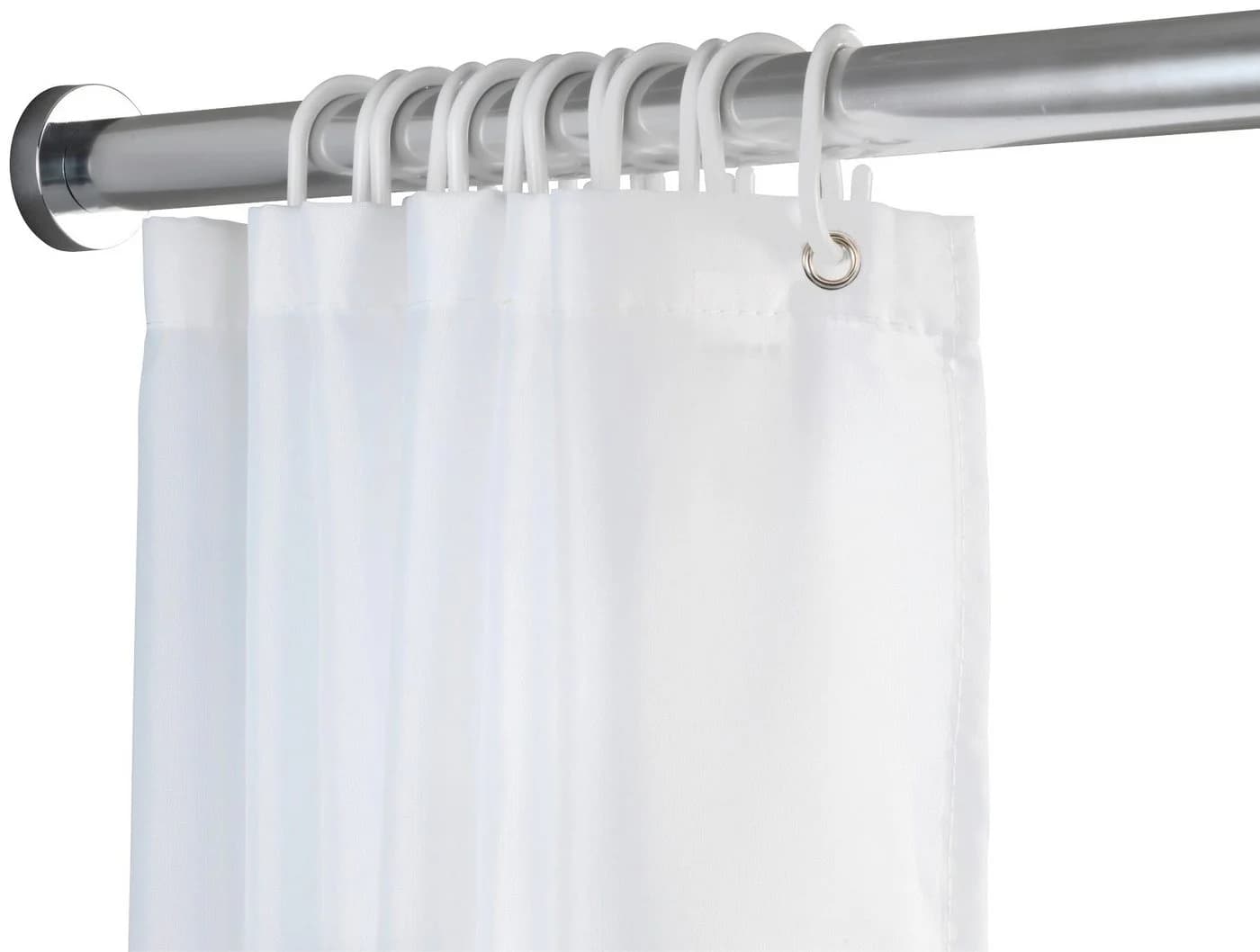 WENKO Duschvorhangstange Luz Klemmfix Edelstahl Silber