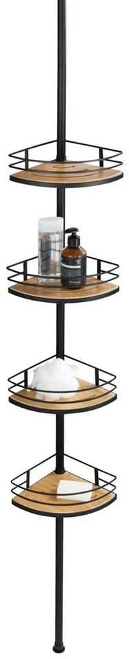 WENKO Duschregal Dolcedo 4 Ablagen Schwarz Bambus