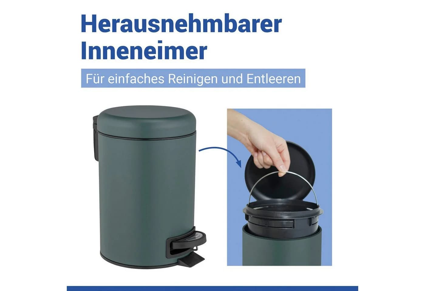 WENKO Kosmetikeimer Leman Grün 3 Liter - Bild 3