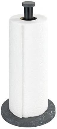 WENKO Küchenrollenhalter Marmor Optik Schwarz Freistehend - Bild 5