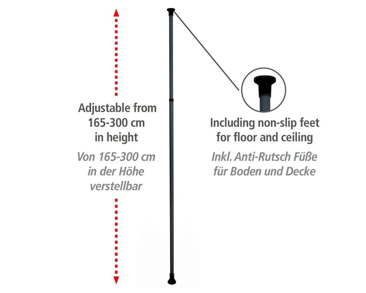 WENKO Klemmstange Herkules Schwarz Verstellbar 165-300 cm - Bild 3