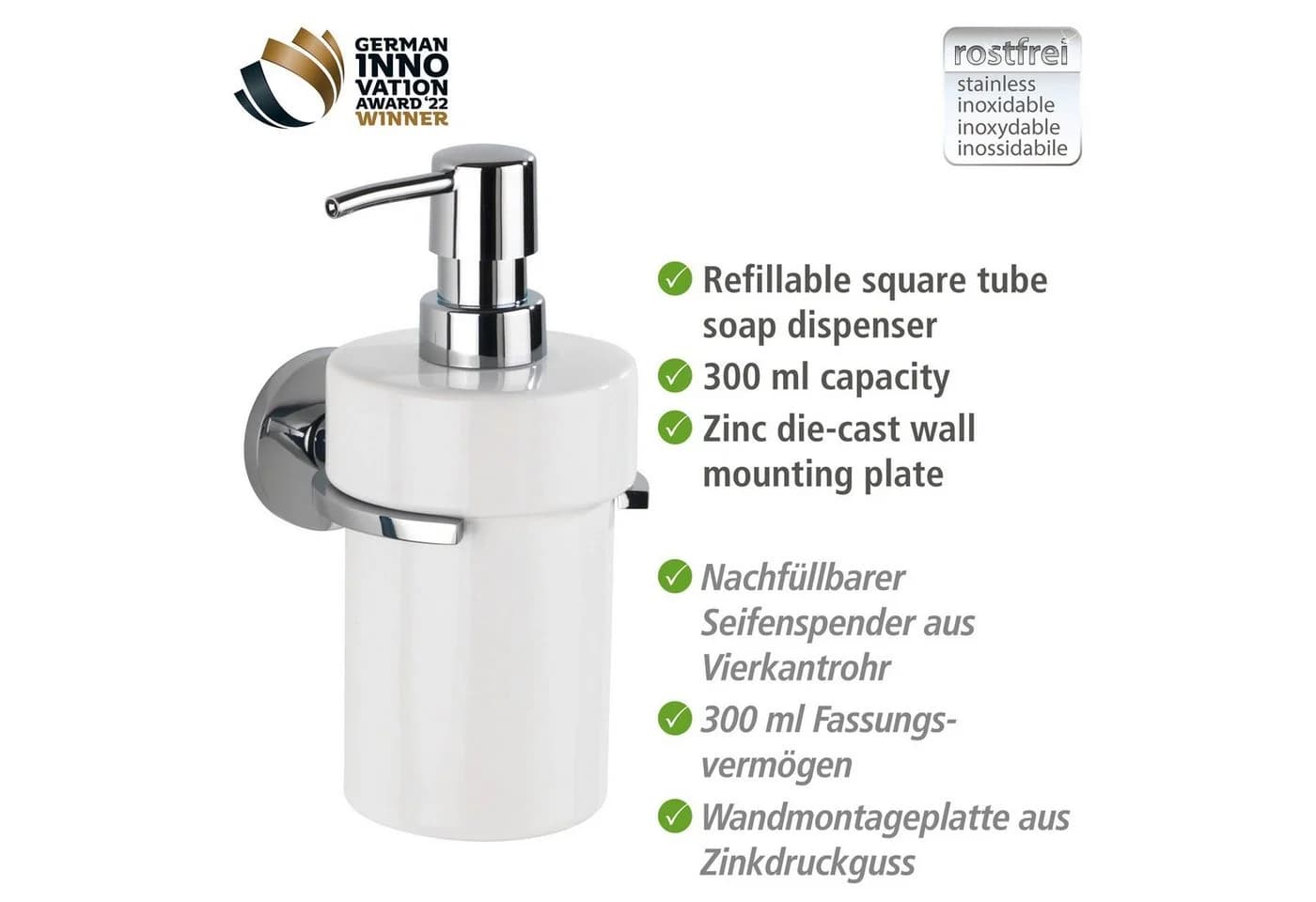 WENKO Seifenspender Isera Weiß Chrom Keramik UV-Loc - Bild 4