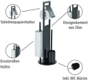 Wenko WC-Garnitur Ravina Schwarz Edelstahl Sicherheitsglas Bild 3