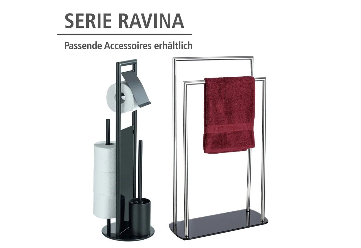 Wenko WC-Garnitur Ravina Schwarz Edelstahl Sicherheitsglas - Bild 5