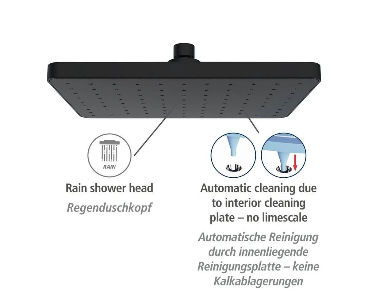 WENKO Regenduschkopf Automatic Cleaning Schwarz - Bild 3