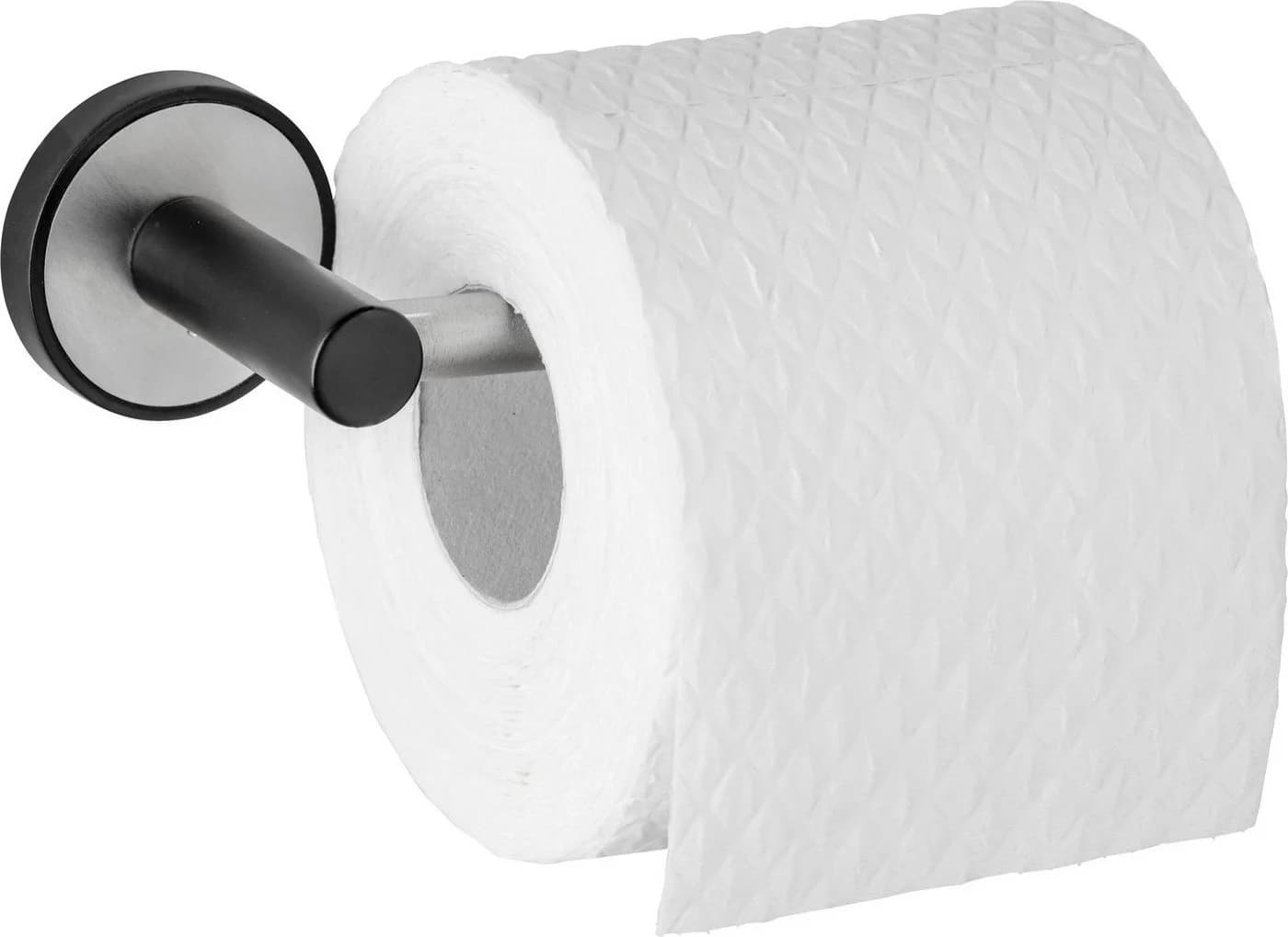 WENKO Toilettenpapierhalter Udine Edelstahl Schwarz/Silber UV-Loc®
