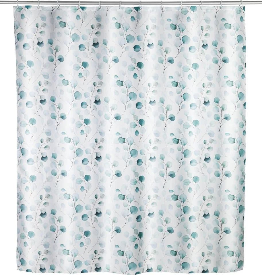 WENKO Duschvorhang Pioppo Blau-Grün Polyester mit Ösen
