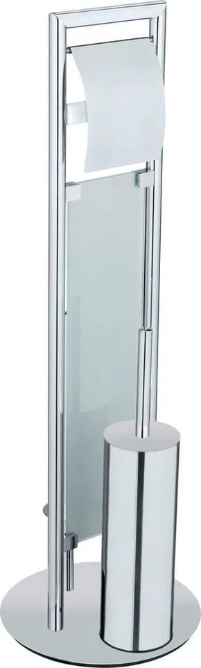 Wenko WC-Garnitur Sulmona Edelstahl Silber Transparent 3-in-1