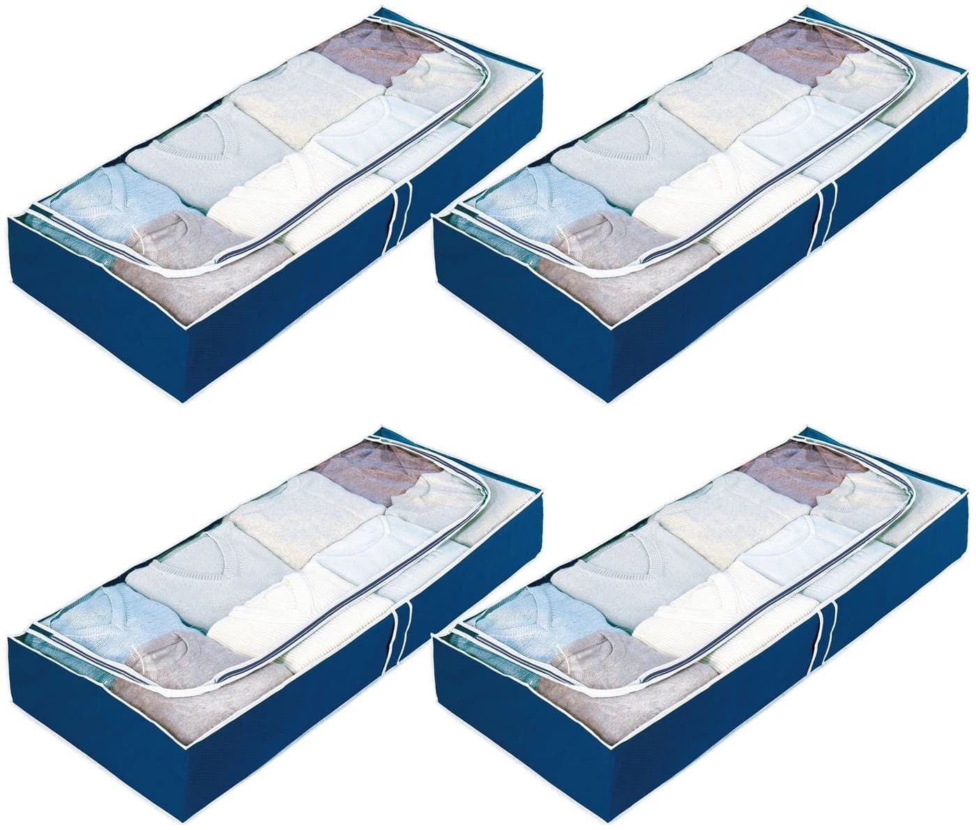 WENKO Unterbettkommode Modell Air Set 4-tlg. Blau Transparent - Bild 2