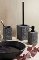 WENKO Badaccessoire-Set Villata Grau Schwarz Polyresin 2-tlg. Bild 1