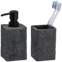 WENKO Badaccessoire-Set Villata Grau Schwarz Polyresin 2-tlg. Bild 2