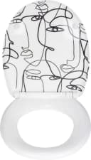 WENKO WC-Sitz Faces Duroplast Schwarz-Weiß Easy-Close Bild 1