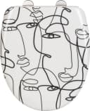 WENKO WC-Sitz Faces Duroplast Schwarz-Weiß Easy-Close Bild 2