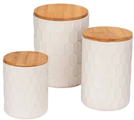WENKO Aufbewahrungsdose Maya 1,3 L Keramik Bambus-Deckel