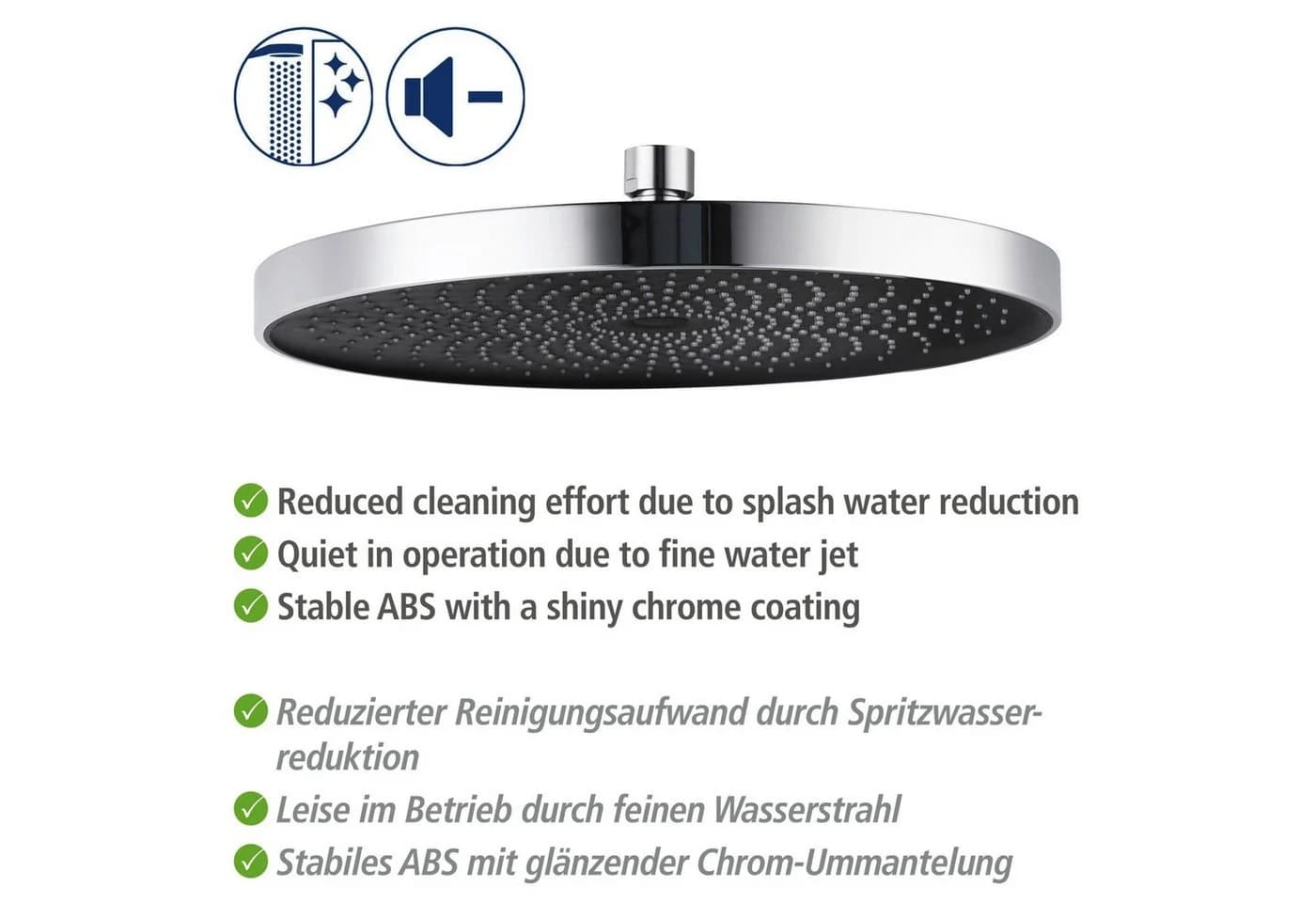 WENKO Duschsystem Softwater Chrom Höhenverstellbar 75-120cm