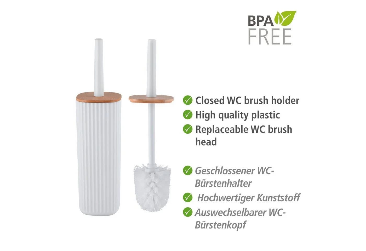 WENKO WC-Garnitur Rotello Bambus Weiß/Braun - Bild 5