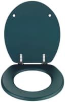 WENKO WC-Sitz Prima Dunkelgrün Matt MDF Edelstahl Bild 1