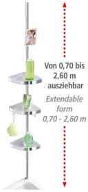 WENKO Teleskopregal Premium 3 Ablagen 1 Spiegel Silber Bild 3