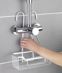 WENKO Duschablage Milo Silber Aluminium Befestigung am Thermostat Bild 1
