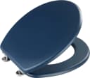 WENKO WC-Sitz Prima Dunkelblau Matt MDF Edelstahl Bild 1