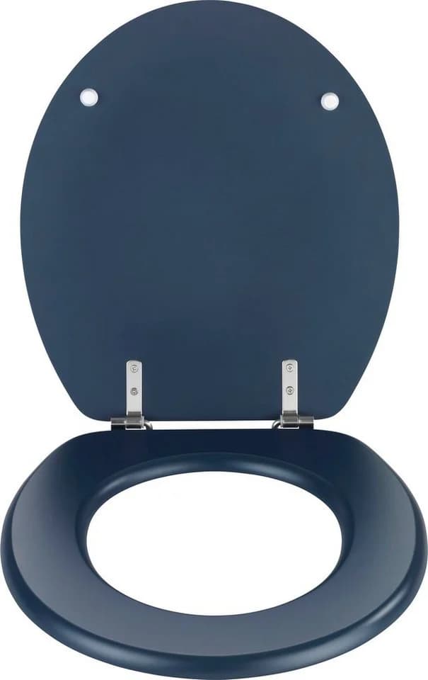 WENKO WC-Sitz Prima Dunkelblau Matt MDF Edelstahl - Bild 3