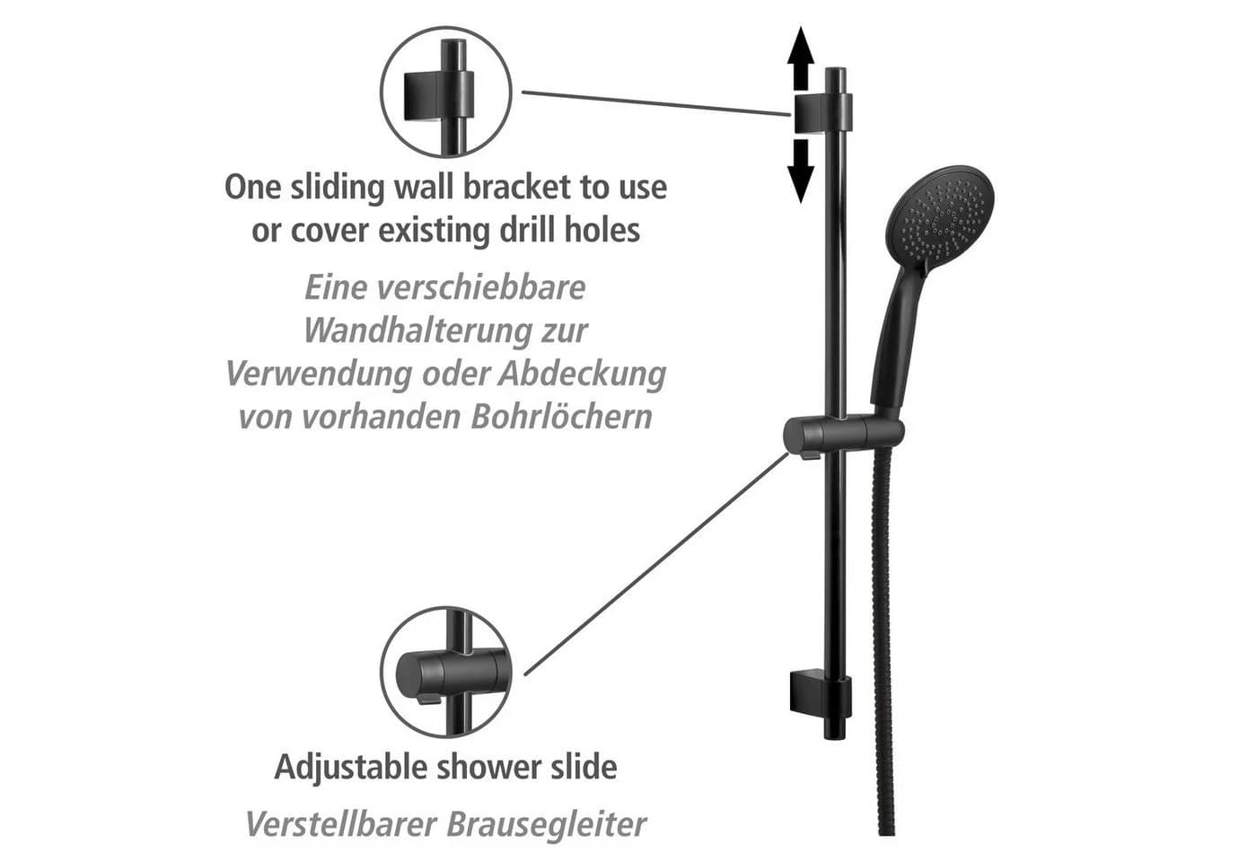 WENKO Duschstange Young Schwarz 5 Funktionen - Bild 3