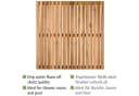 WENKO Saunabodenrost Acacia Beige Naturholz 55x55cm Bild 4