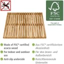 WENKO Saunabodenrost Acacia Beige Naturholz 55x55cm Bild 5