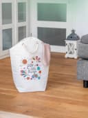 WENKO Wäschekorb Beige Bunt 58 Liter Polyester Bild 1