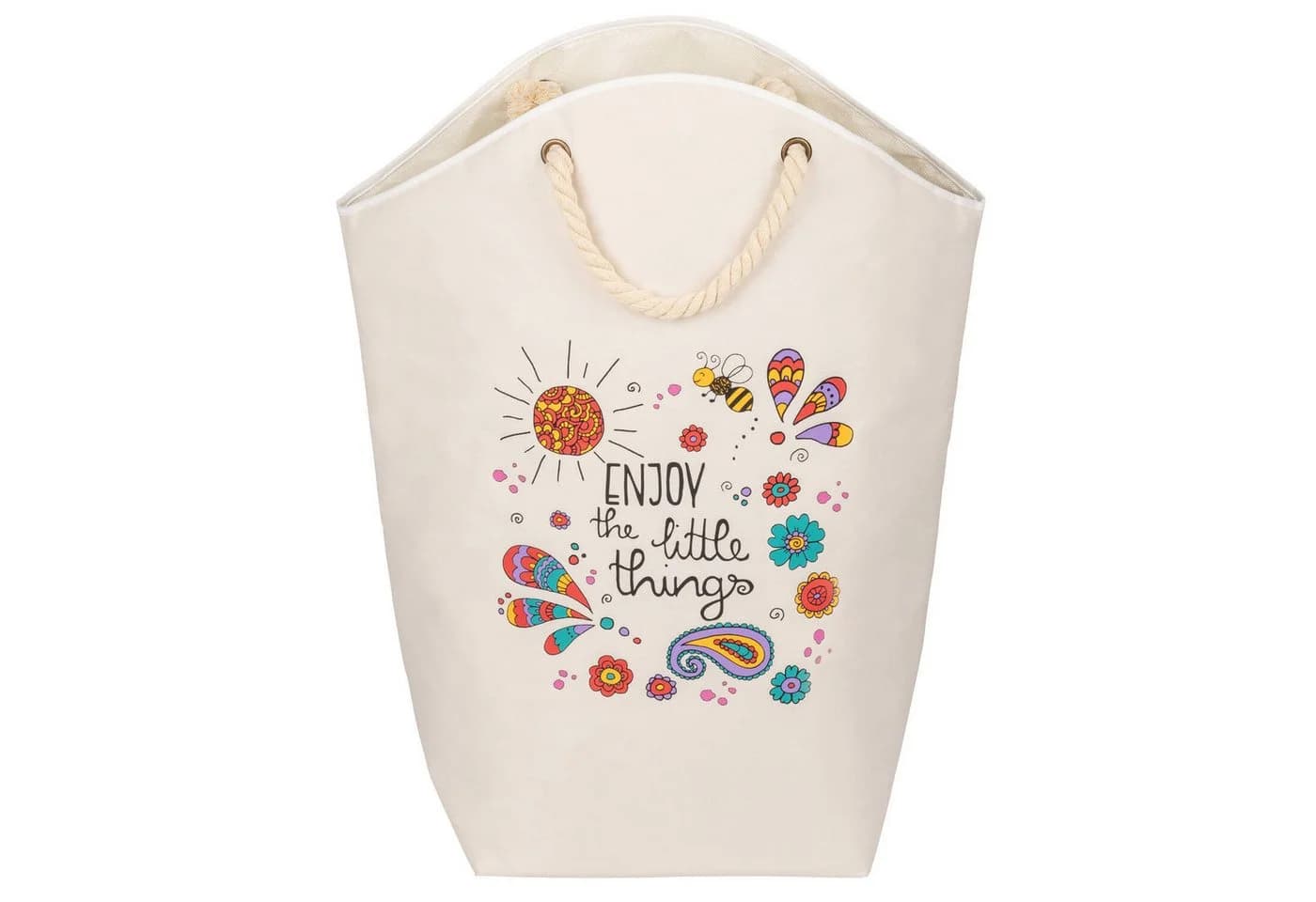 WENKO Wäschekorb Beige Bunt 58 Liter Polyester - Bild 2