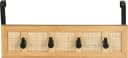 WENKO Türgarderobe Allegre mit 4 Haken - Bambus Rattan Boho Schwarz Bild 1