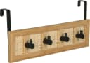 WENKO Türgarderobe Allegre mit 4 Haken - Bambus Rattan Boho Schwarz Bild 2