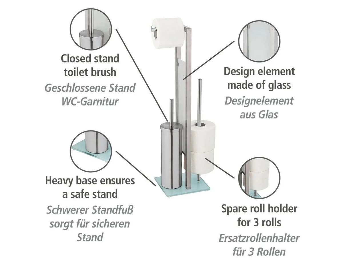 WENKO WC-Garnitur Rivalta Standgarnitur mit Toilettenpapierhalter und WC-Bürste - Bild 5