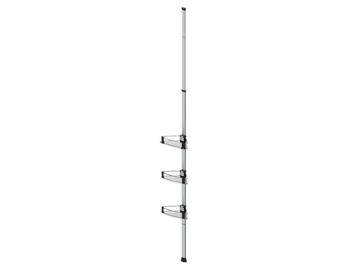 WENKO Teleskopregal Duschecke Purio Grau Silber 3 Ablagen - Bild 1