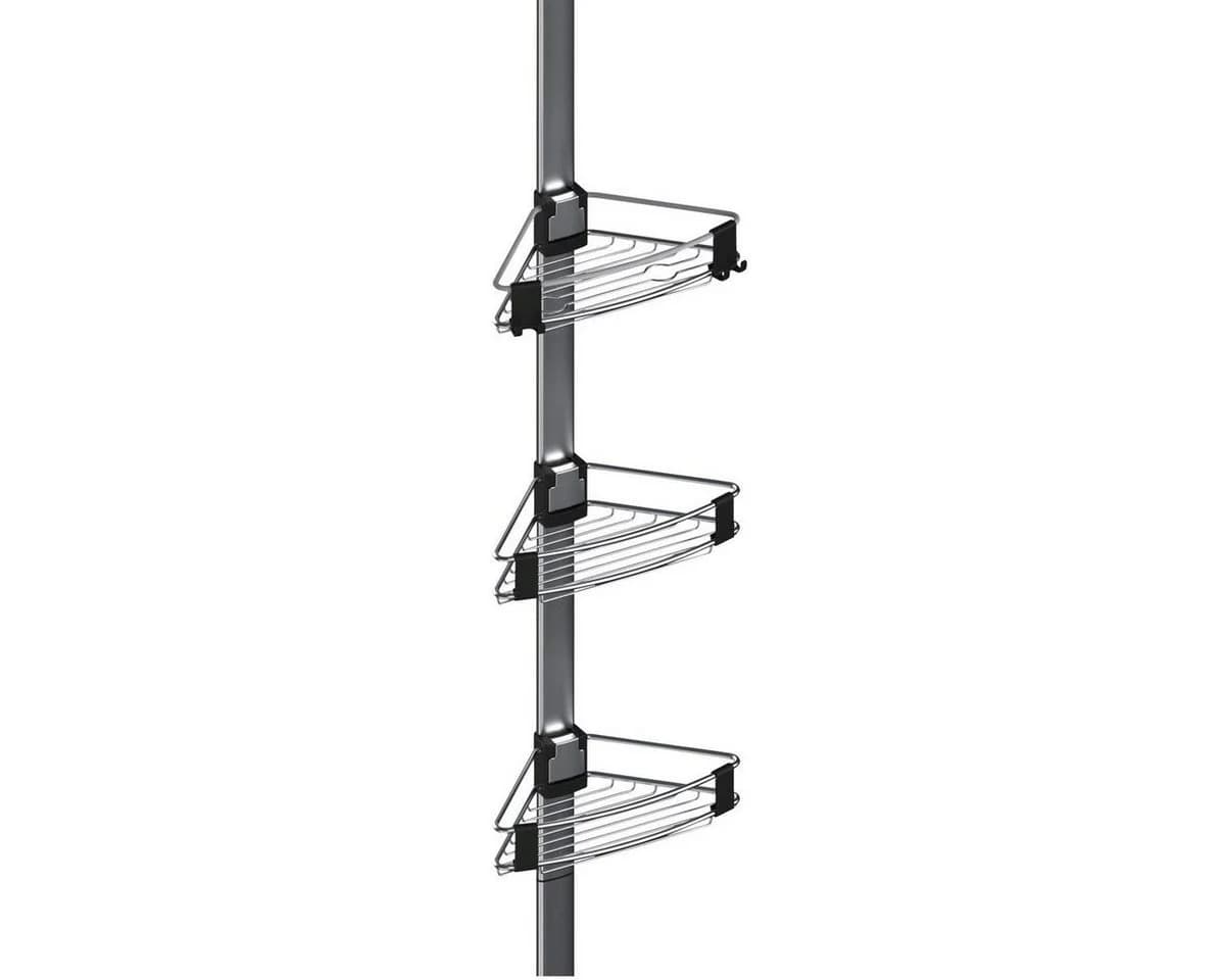WENKO Teleskopregal Duschecke Purio Grau Silber 3 Ablagen - Bild 5