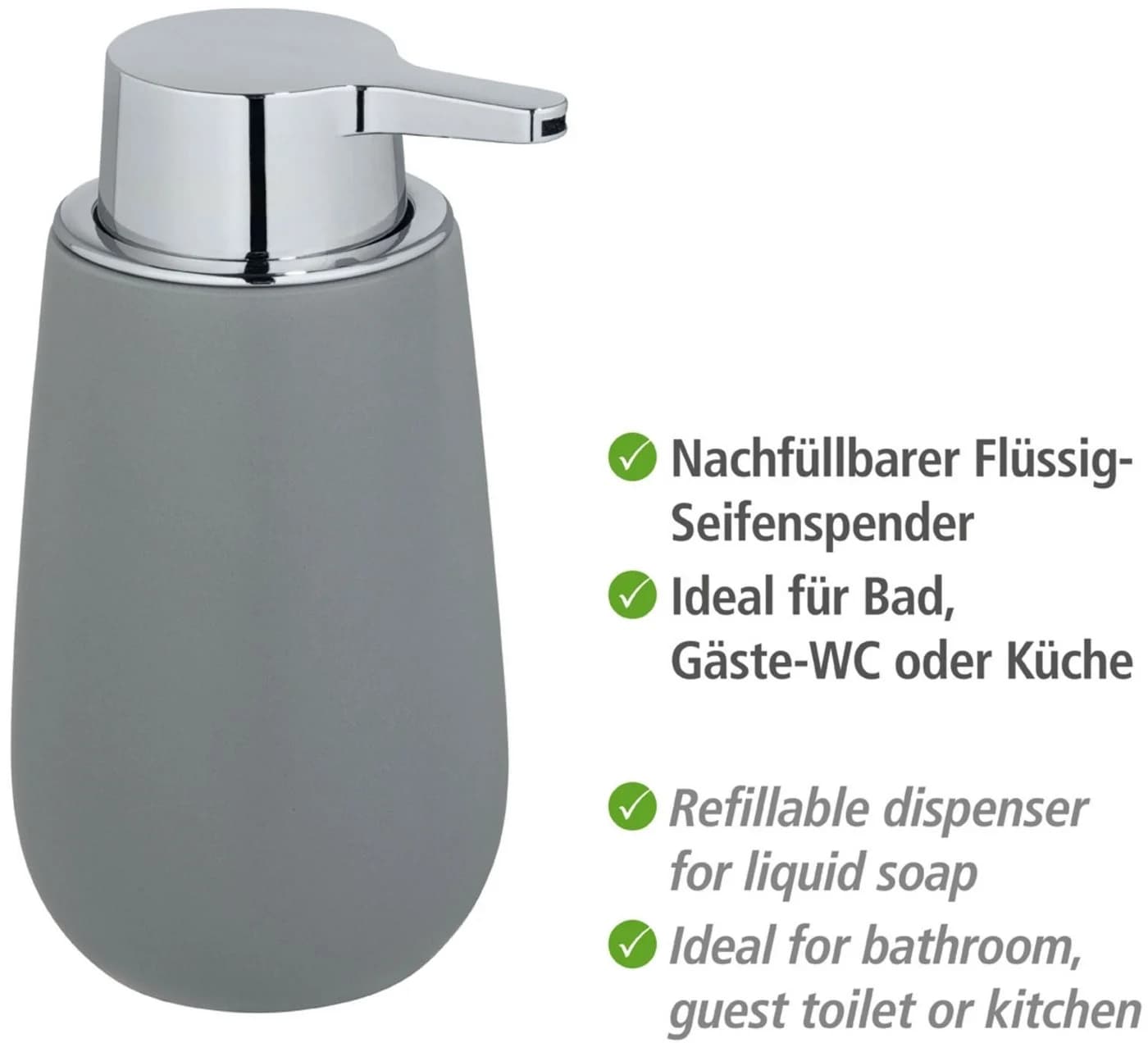 WENKO Badaccessoire-Set Badi 2-tlg. Grau Keramik - Bild 4