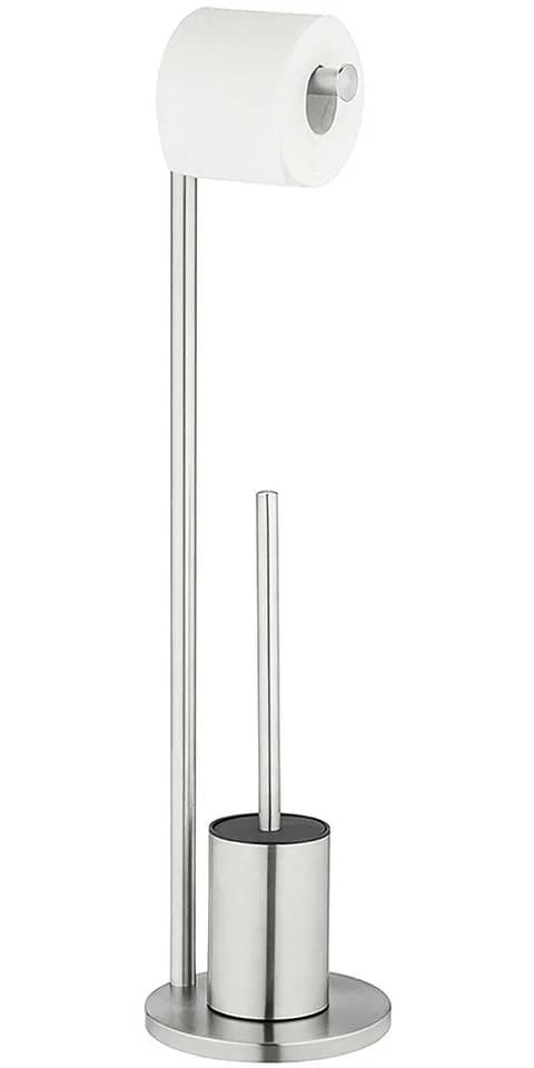 WENKO WC-Garnitur Ferla Silber Edelstahl mit Toilettenpapierhalter - Bild 2