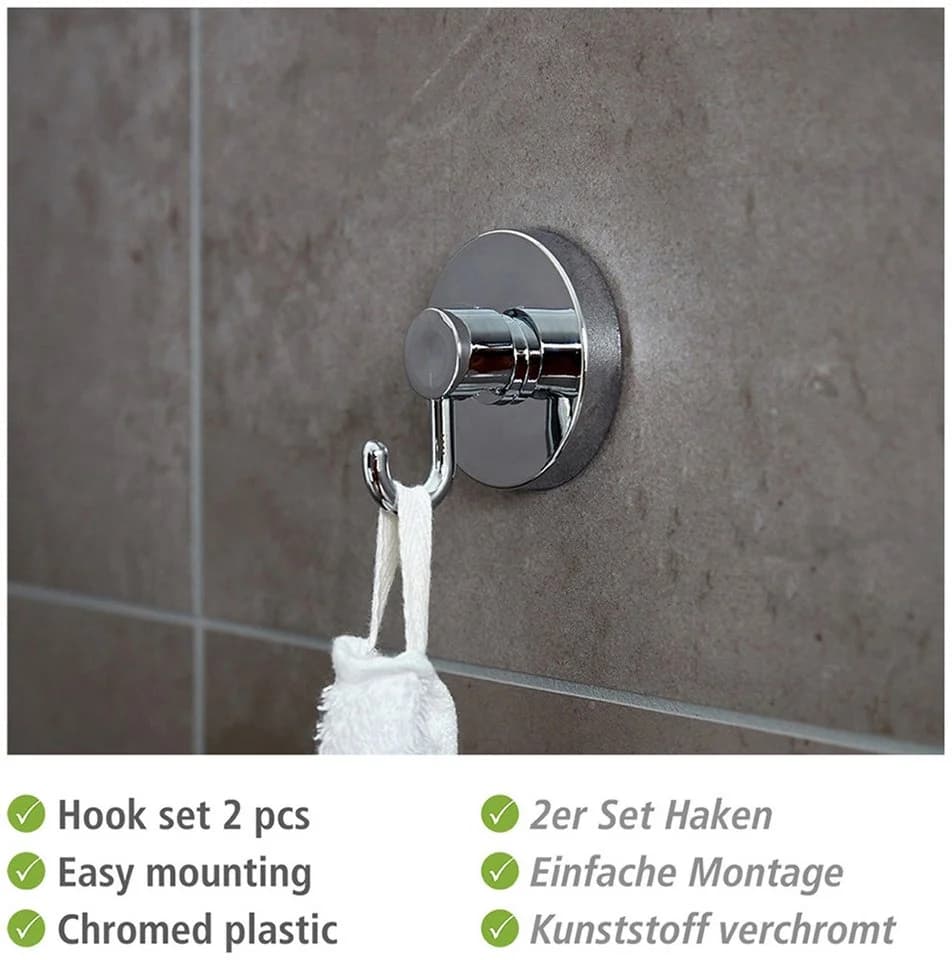 WENKO Toilettenpapierhalter Milazzo Silber glänzend mit Wandhaken