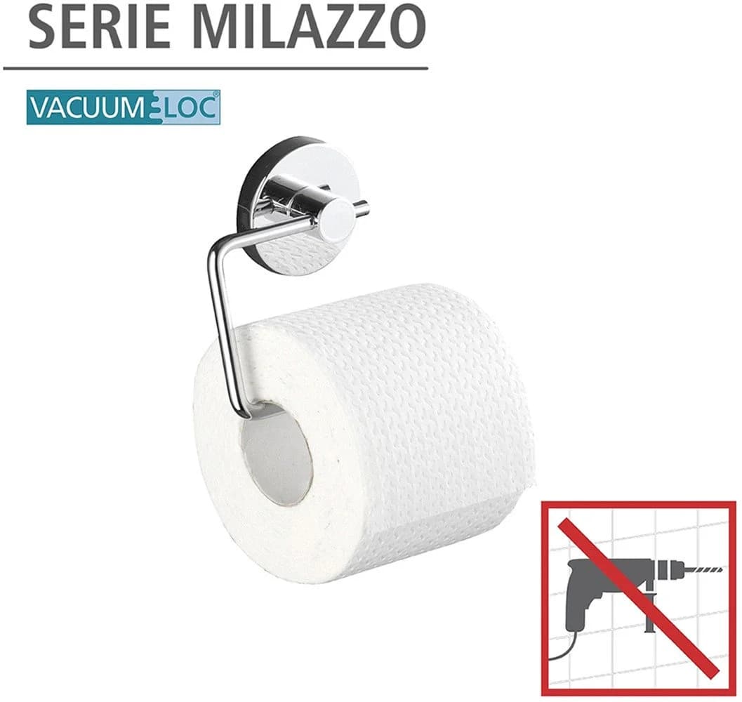 WENKO Toilettenpapierhalter Milazzo Silber glänzend mit Wandhaken - Bild 5