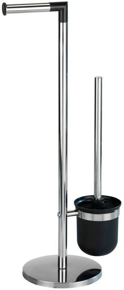 WENKO WC-Garnitur Parus Stand WC-Garnitur Silber Edelstahl