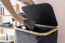 WENKO Wäschetruhe Ecori Schwarz Bambus Polyester Bild 1