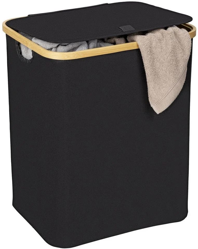 WENKO Wäschetruhe Ecori Schwarz Bambus Polyester - Bild 2