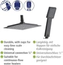 WENKO Duschsystem Cuadro Schwarz mit Regendusche und Handbrause Bild 4