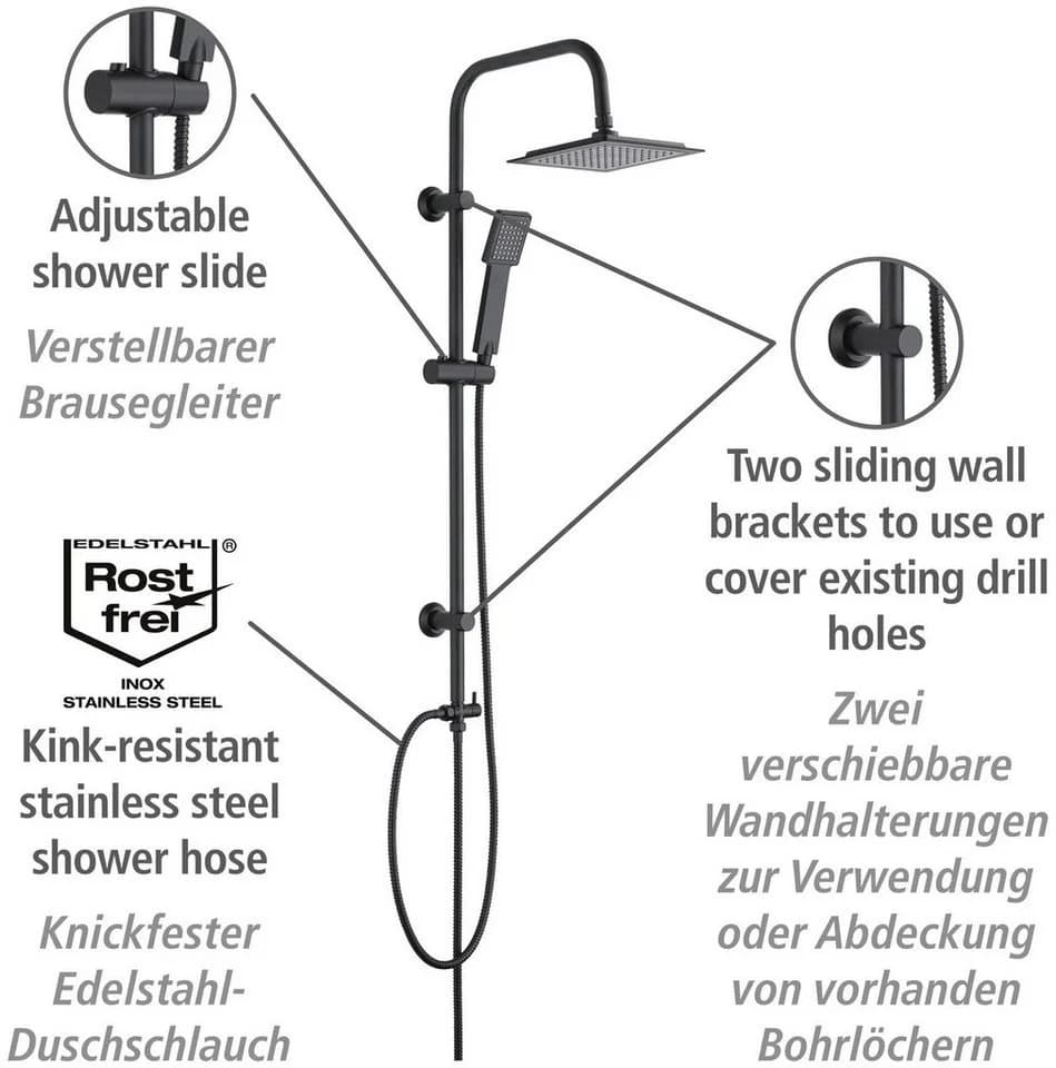 WENKO Duschsystem Cuadro Schwarz mit Regendusche und Handbrause - Bild 5