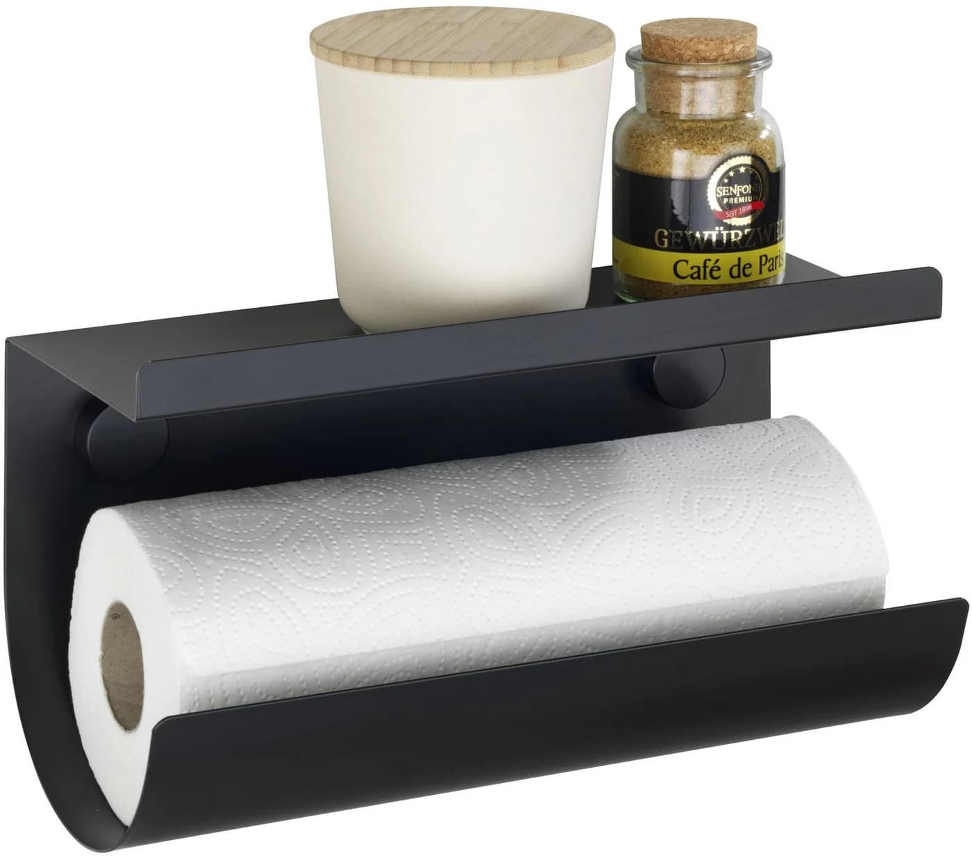 WENKO Küchenrollenhalter Jet Schwarz Wandhalter Industrial Design - Bild 2