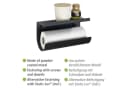 WENKO Küchenrollenhalter Jet Schwarz Wandhalter Industrial Design Bild 3